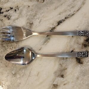 Vintage Carlyle Stainless Steel SALAD Serving Pieces.